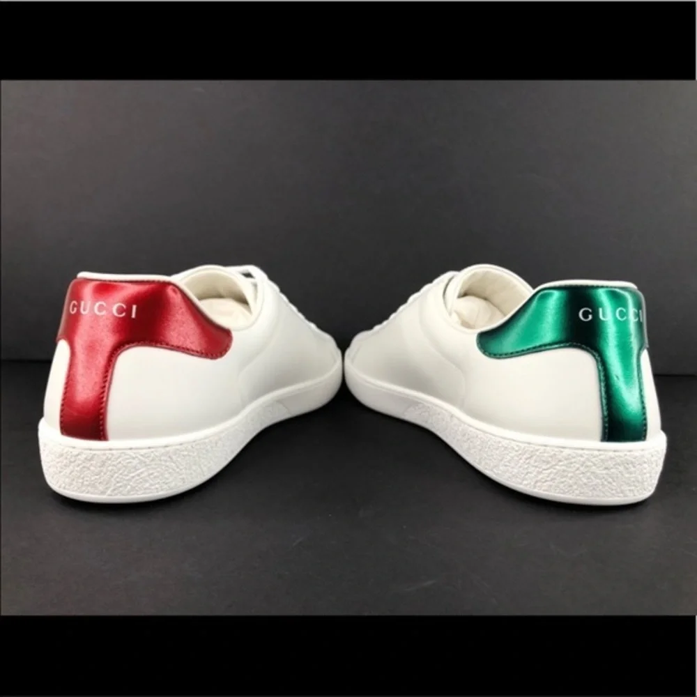 Gucci Ace Interlocking G Logo GG Leather Sneakers Size 35 - Picture 12 of 14